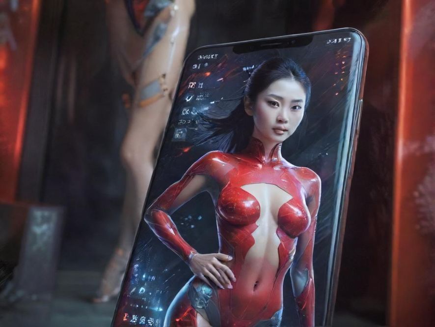 手机屏幕上滑动的抽象信息流