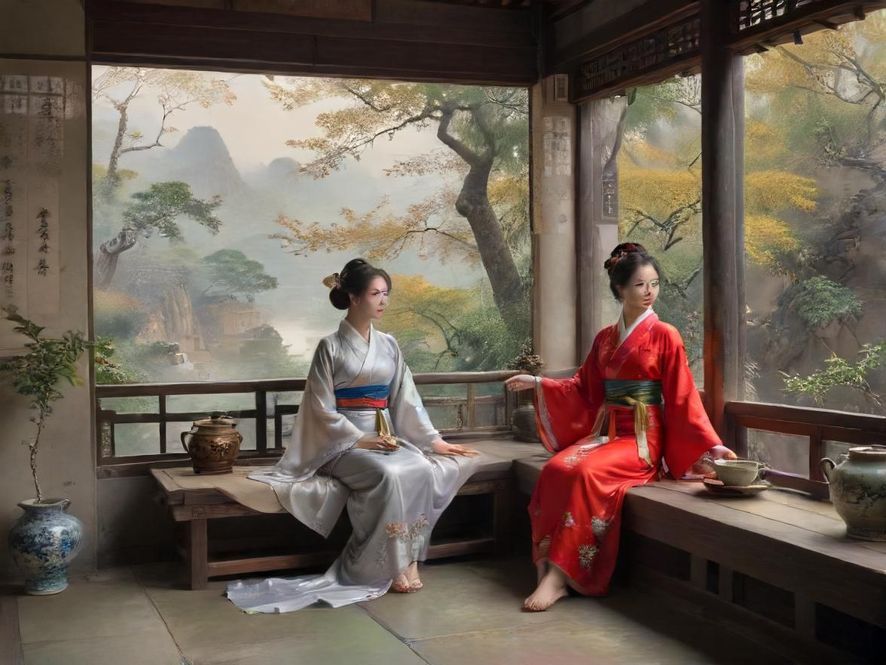 舒适私密的茶室一角