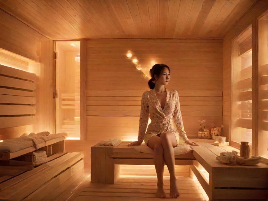 舒适宜人的现代桑拿房间