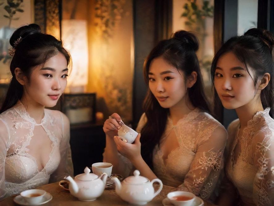 广州朋友喝茶聚会场景