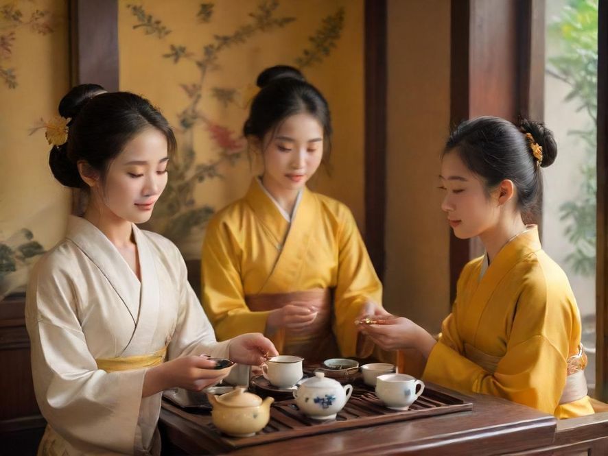 广州黄埔品茶阁qm茶艺师优雅泡茶瞬间