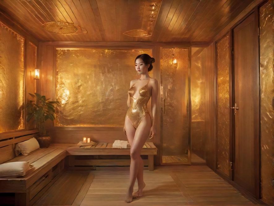 犬马之家新地址桑拿房蒸汽弥漫的放松场景