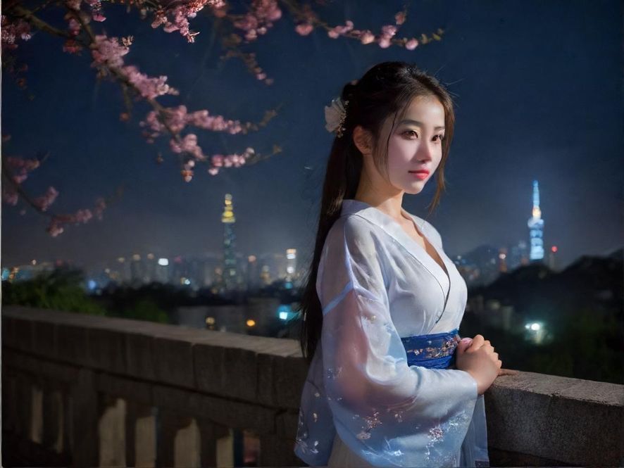 广州夜场会所的霓虹灯光场景