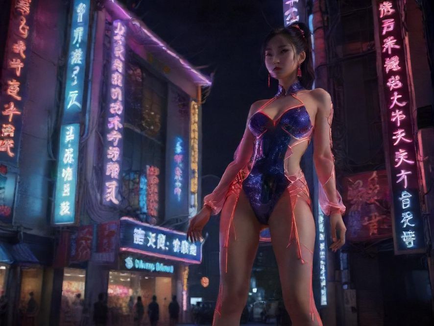 城市夜景下的娱乐场所