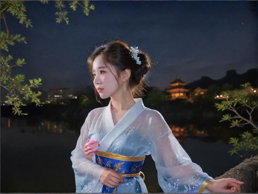 一品香会所夜晚街景入口实拍