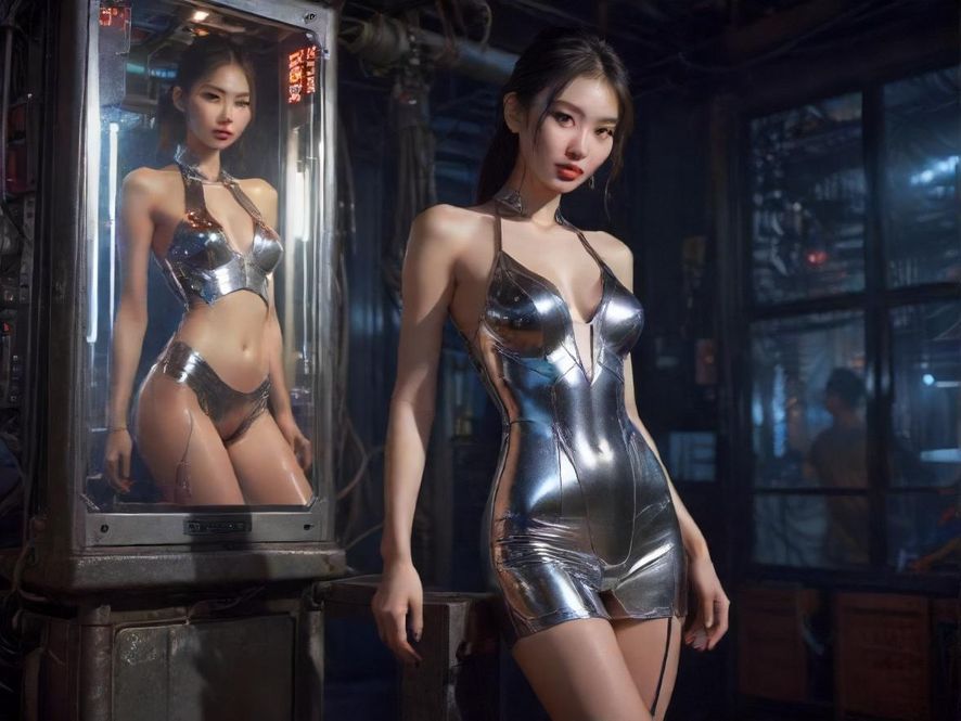 金属打包压块机夜场装饰场景