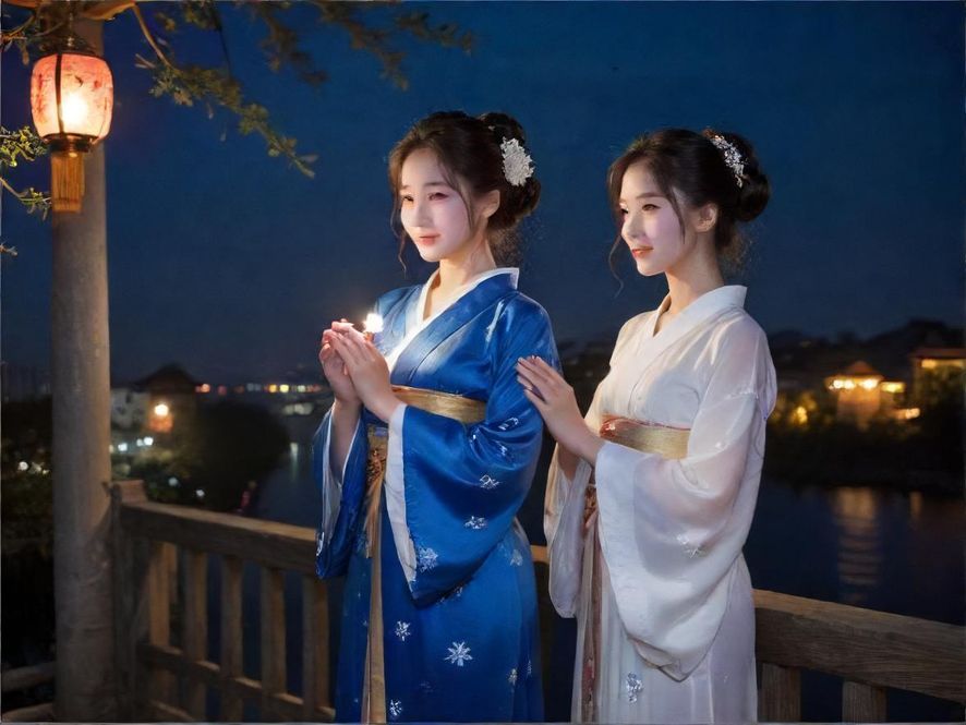 广州夜晚繁华的街道灯火辉煌