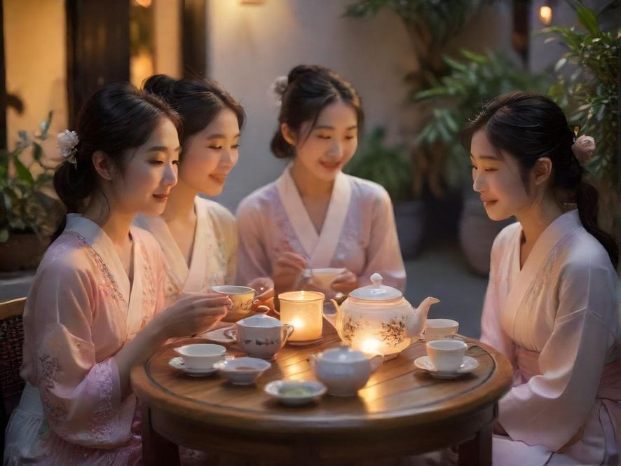 深圳户外品茶唯美场景图