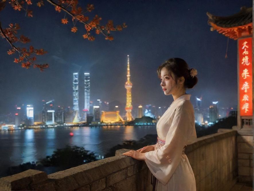 城市夜景高楼背景