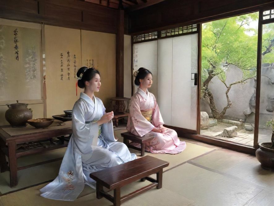 深圳某高端茶室内部，近景特写，光线柔和，私密的会所包间环境