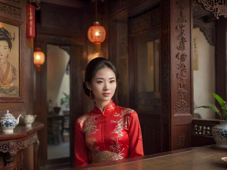 广州隐秘茶室的艺术风格特写