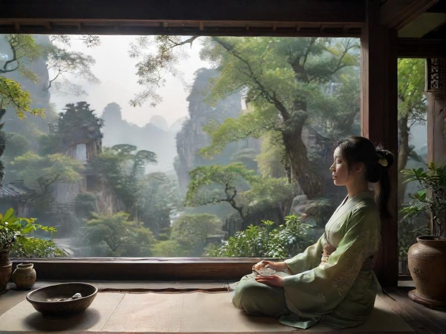 广州天河特色茶馆 内景写实写照 茶香四溢背景