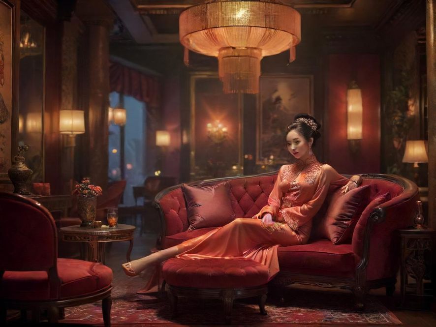 夜场娱乐区私密包厢 内部装饰奢华