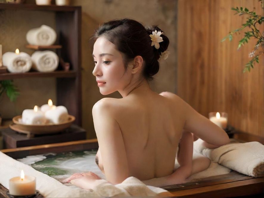 温馨私密SPA休息区，柔和灯光，舒适沙发