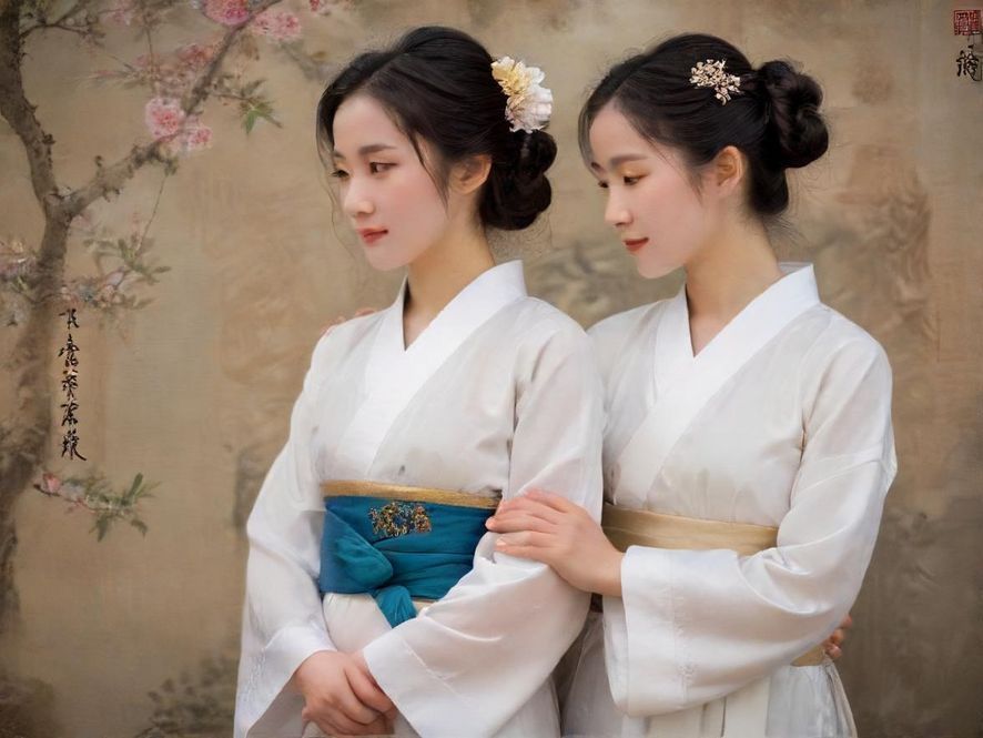 一位身着轻柔丝绸的女子背影,在充满禅意的静谧空间中,享受着片刻的宁静与放松。