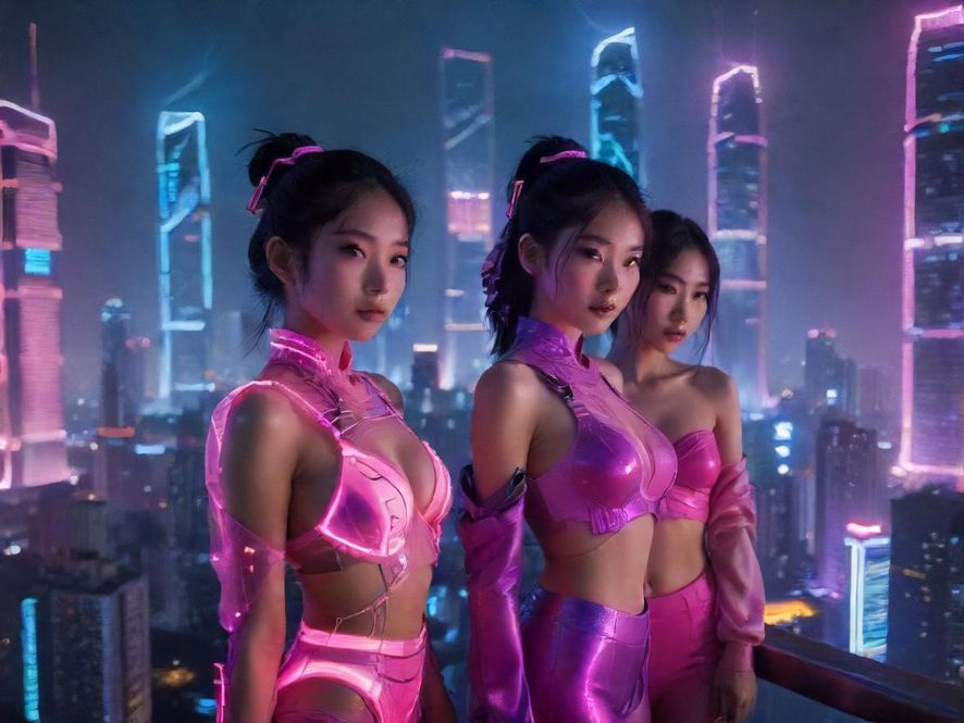 深圳璀璨夜景,高楼林立,科技感十足