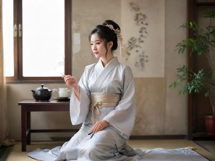 广州一处典雅茶室,茶艺师正在为客人提供细致服务