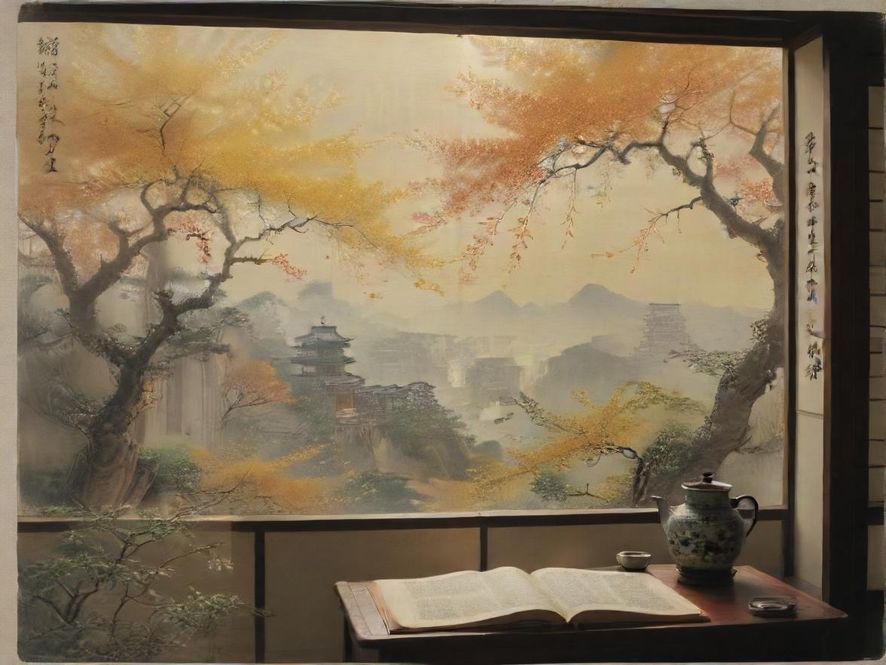 一间充满东方韵味的雅致茶室,柔和的灯光洒落在精美的茶具上,营造出宁静舒适的氛围,让人心生向往。