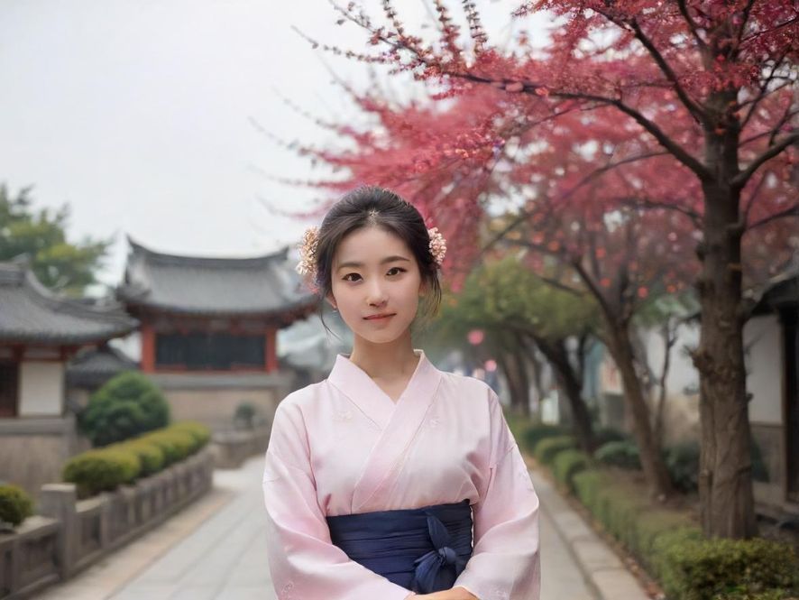 一位面露疲惫的都市女性,站在广州繁华的街道背景下,柔和的光线勾勒出她略显倦怠的身影